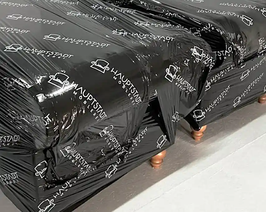 Bedruckte Handstretchfolie schwarz