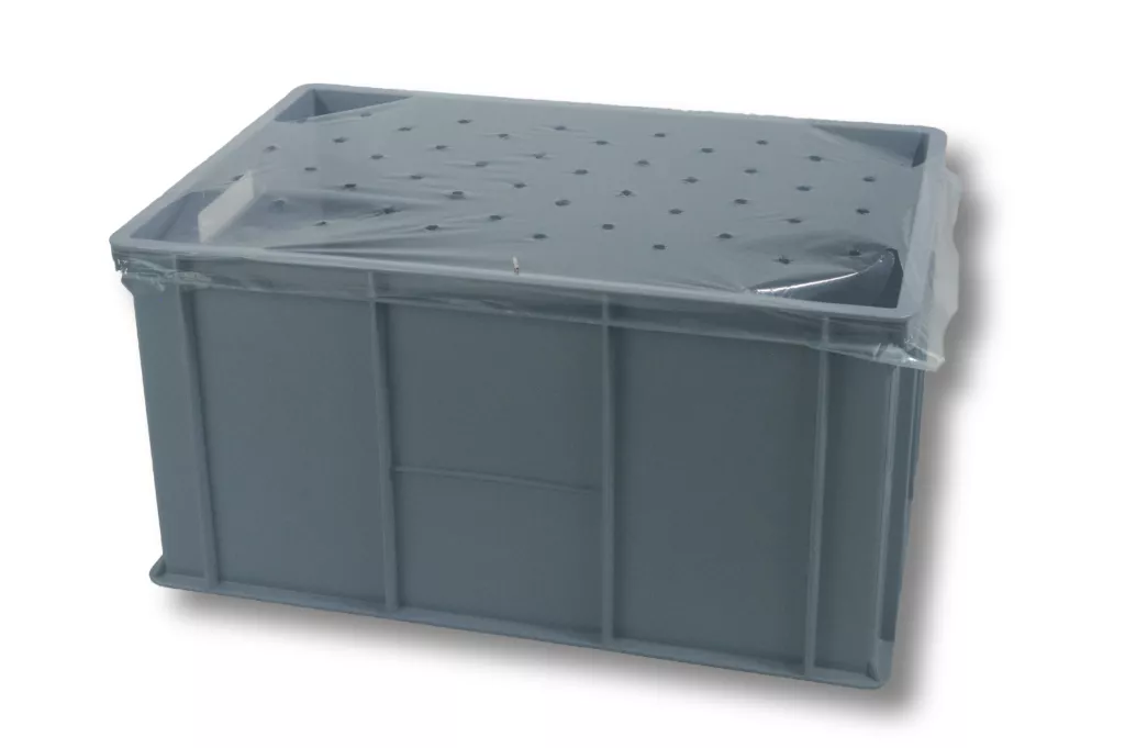 Kistenabdecker gelocht, transparent, 400 x 600 mm, 40 µ Kistenabdecker gelocht, transparent, 400 x 600 mm, 40 µ