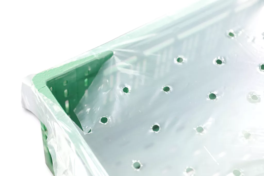 Kistenabdecker gelocht, transparent, 300 x 400 mm, 40 µ Kistenabdecker gelocht, transparent, 300 x 400 mm, 40 µ