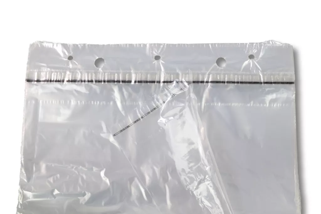 Adhäsionsverschlussbeutel, 370 x 440 + 30 mm, 30 µ, geblockt Adhäsionsverschlussbeutel, 370 x 440 + 30 mm, 30 µ, geblockt