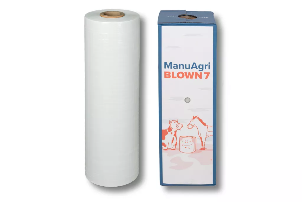 ManuAgri Blown7 Agrarstretchfolie, 750 mm / 1500 m, weiß