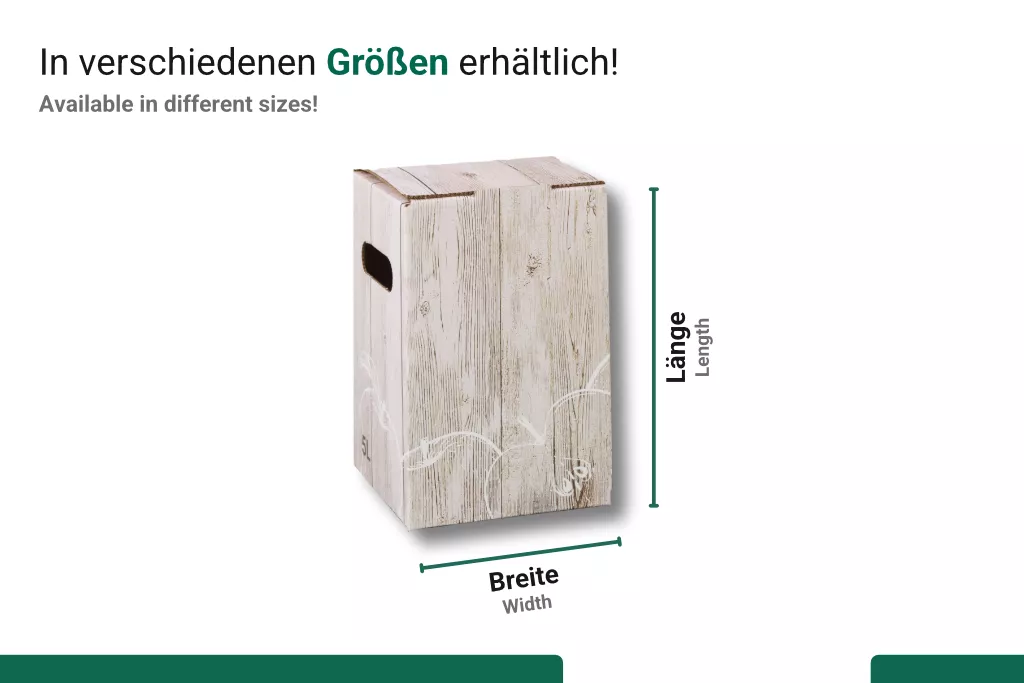 Bag in Box - Karton "Holzkiste Apfel" 5 Liter Bag in Box - Karton "Holzkiste Apfel" 5 Liter