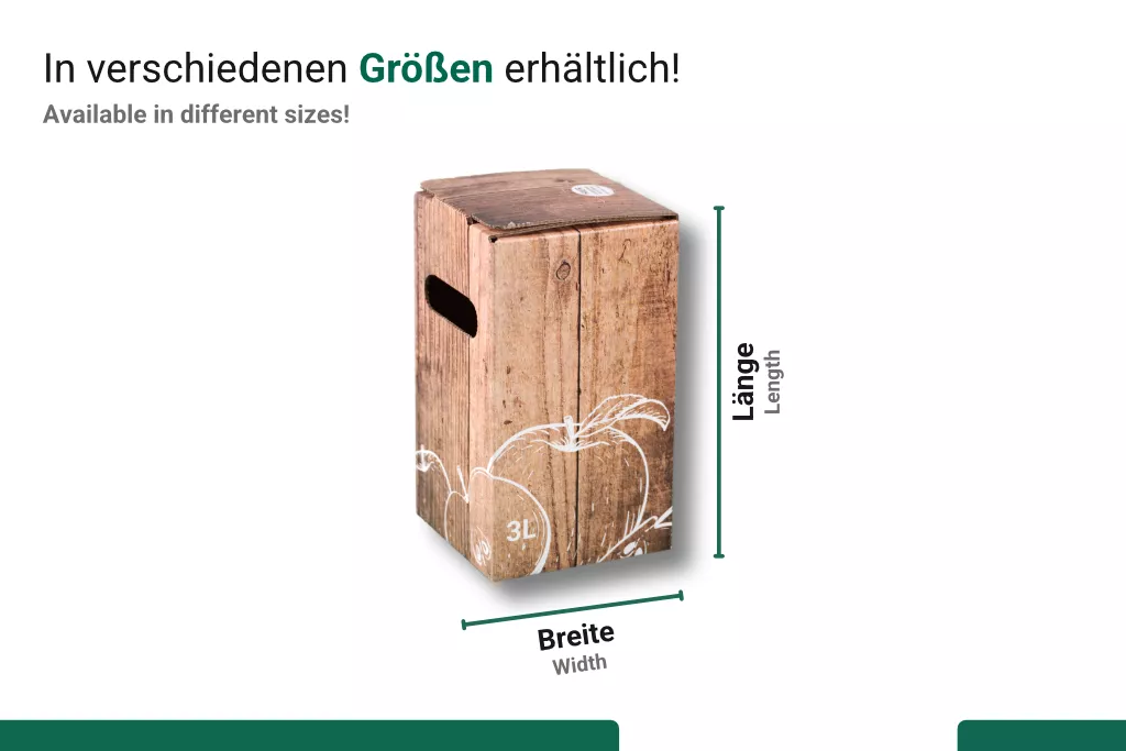 Bag in Box - Karton "Holzkiste Apfel" 3 Liter Bag in Box - Karton "Holzkiste Apfel" 3 Liter