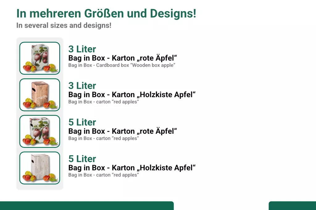 Bag in Box - Karton "rote Äpfel" 3 Liter Bag in Box - Karton "rote Äpfel" 3 Liter