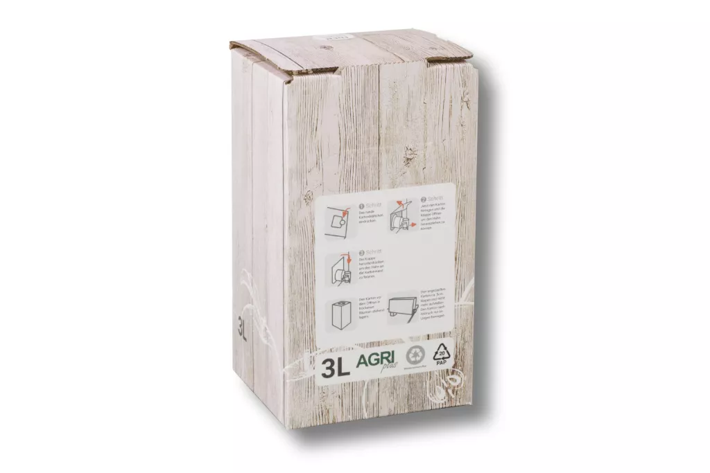 Bag in Box - Karton "Holzkiste Apfel" 5 Liter Bag in Box - Karton "Holzkiste Apfel" 5 Liter