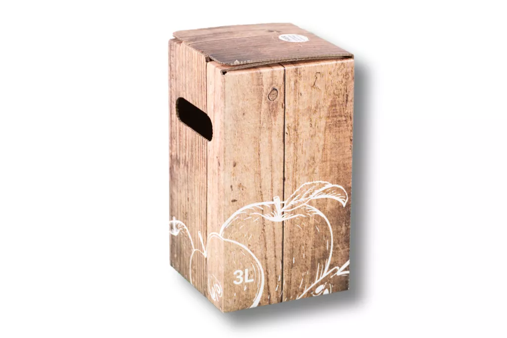 Bag in Box - Karton "Holzkiste Apfel" 3 Liter Bag in Box - Karton "Holzkiste Apfel" 3 Liter