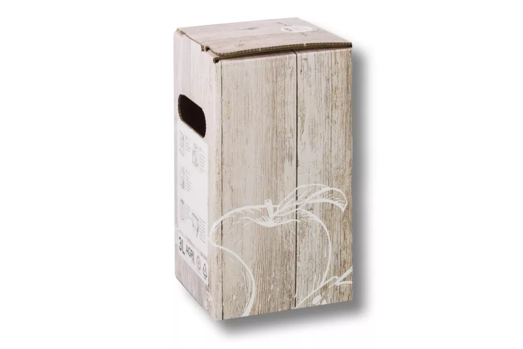 Bag in Box - Karton "Holzkiste Apfel" 5 Liter Bag in Box - Karton "Holzkiste Apfel" 5 Liter