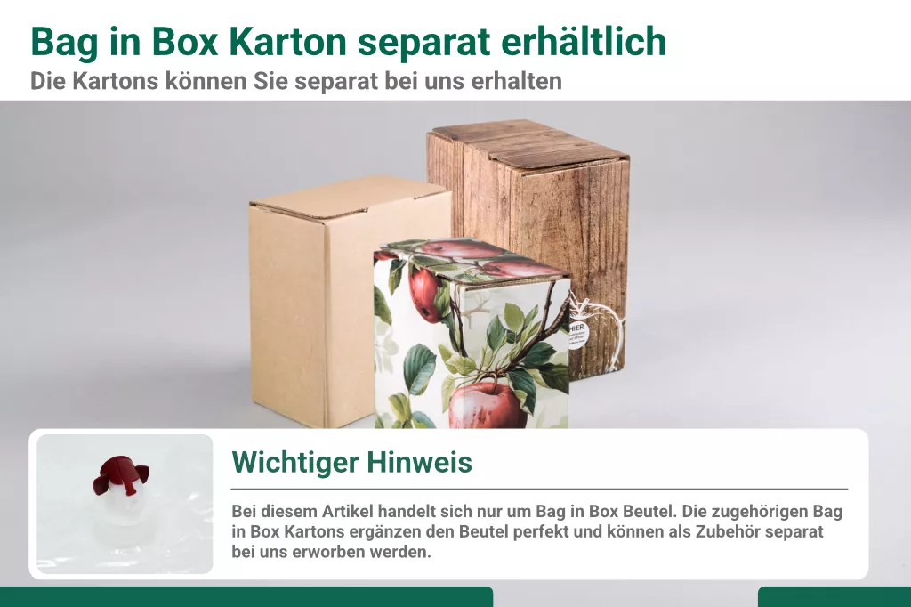 Bag in Box - Beutel 3 Liter, seitl. Auslass Bag in Box - Beutel 3 Liter, seitl. Auslass