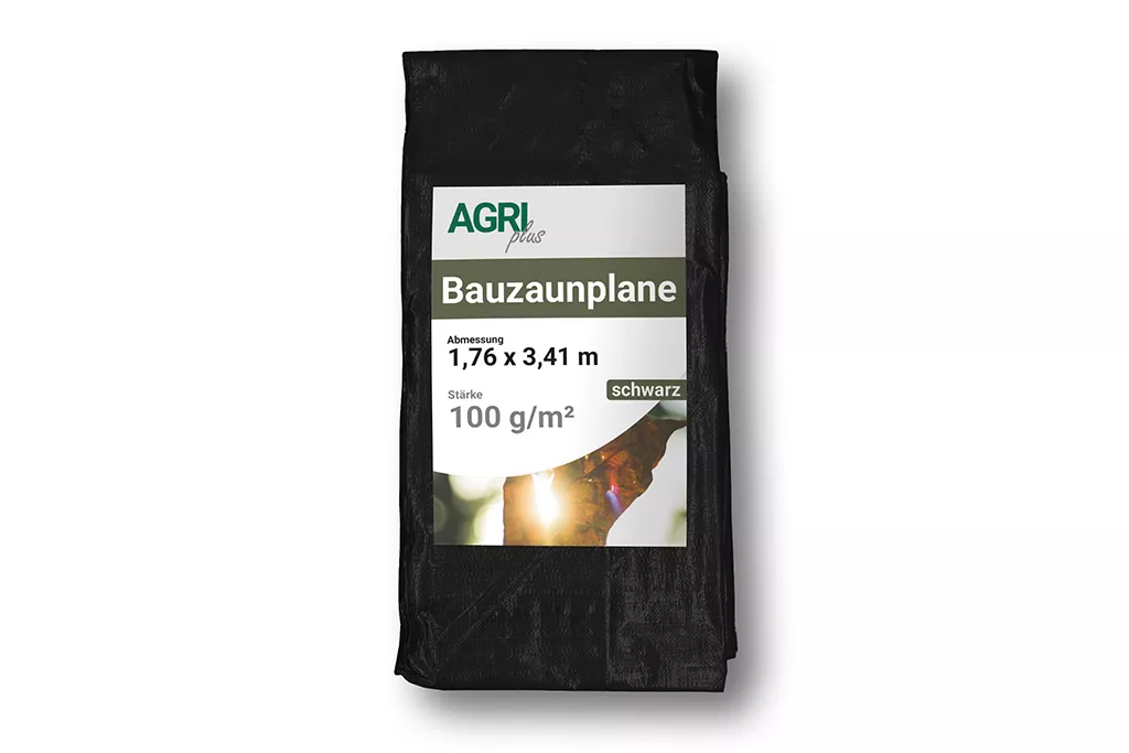 Bauzaunplane, schwarz 1,76 x 3,41 m, 100 g