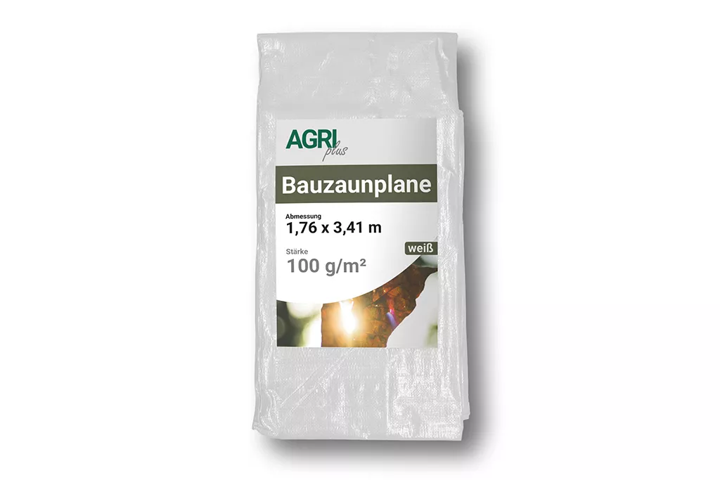 Bauzaunplane, weiß 1,76 x 3,41 m, 100 g
