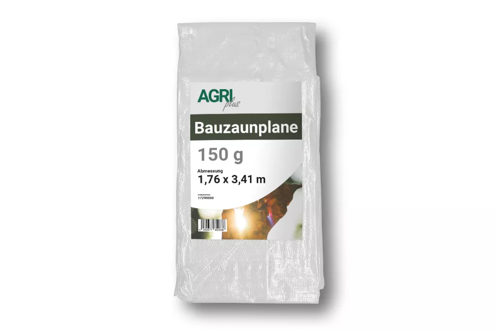 Bauzaunplane, weiß 1,76 x 3,41 m, 150 g