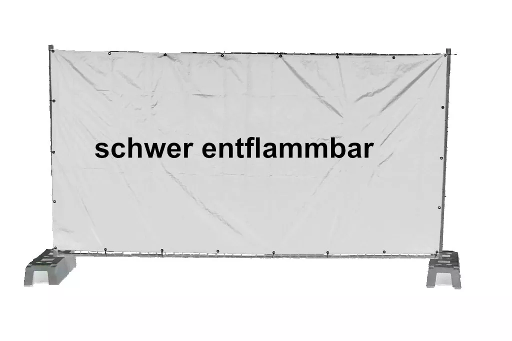 Bauzaunplane, schwer entflammbar, weiß 1,76 x 3,41 m
