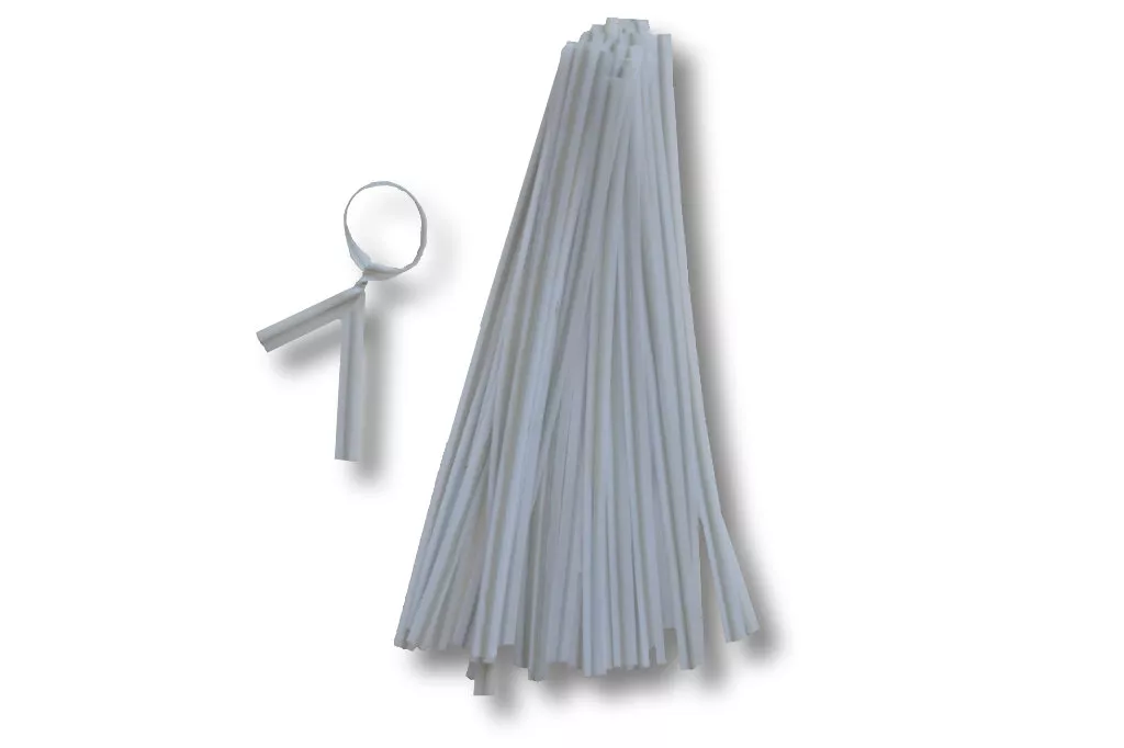 Beutelverschluss "Twistband", weiß Beutelverschluss "Twistband", weiß