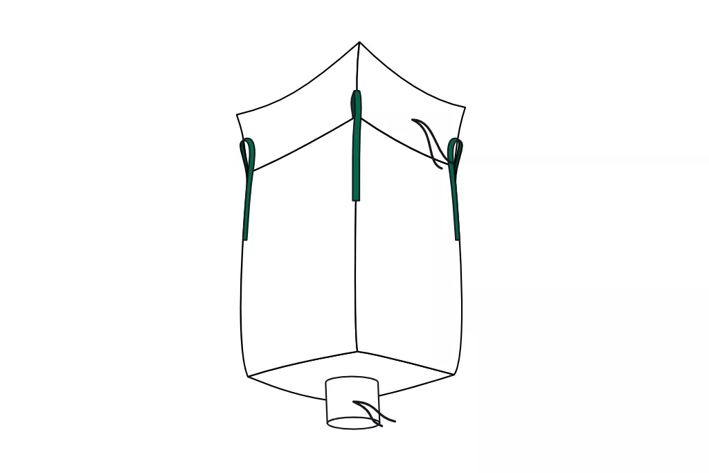 Big Bag, 90 x 90 x 115 cm, Schürze + Auslauf
