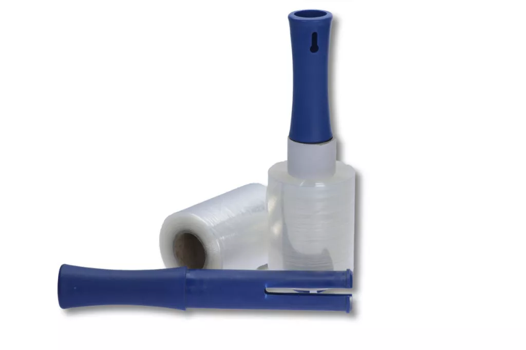12x Bündelstretchfolie, 100 mm, 23 my, transparent, Kernlänge 140 mm, mit Abroller 12x Bündelstretchfolie, 100 mm, 23 my, transparent, Kernlänge 140 mm, mit Abroller
