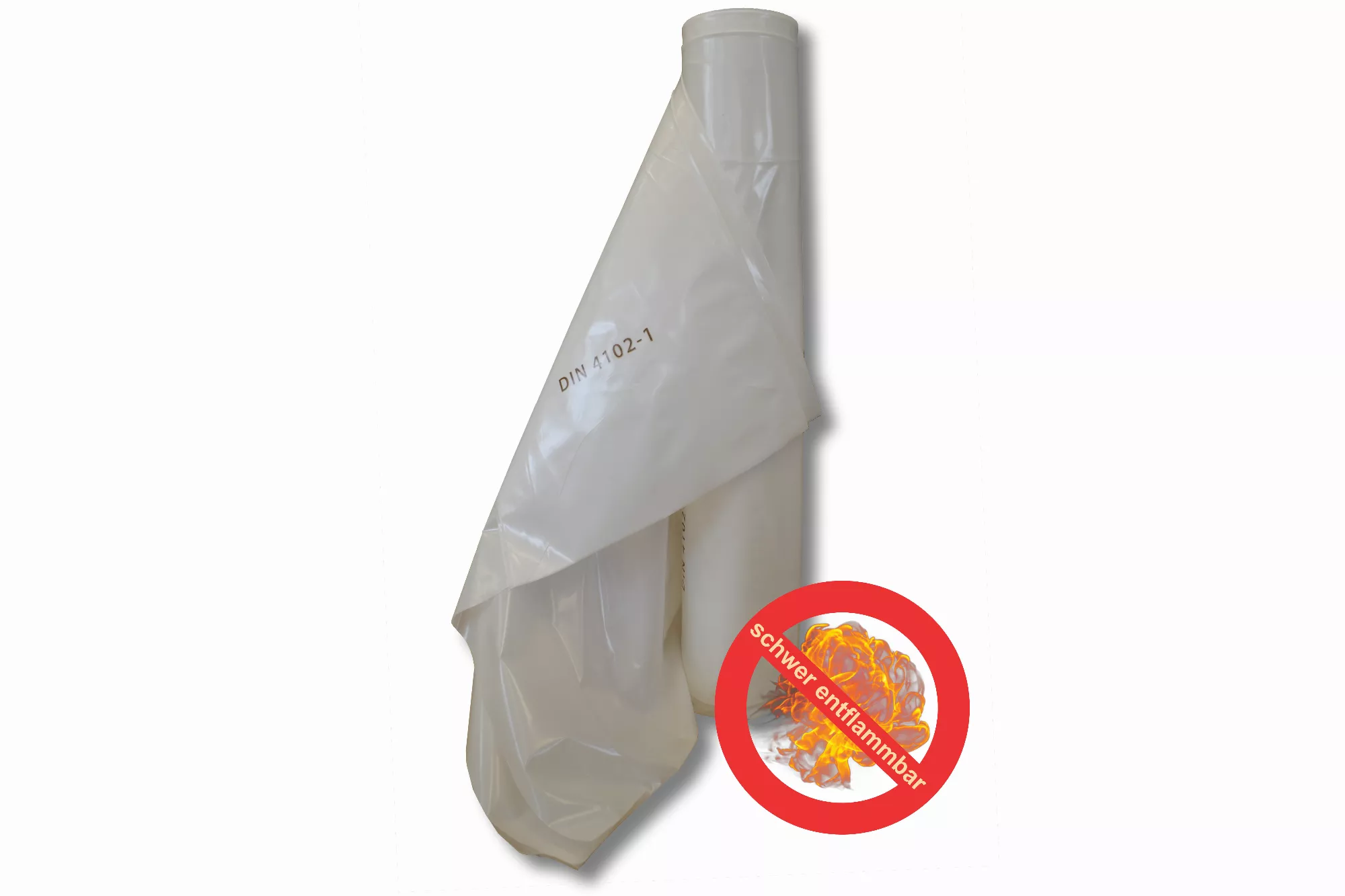 Folie, schwer entflammbar B1, 4 x 25 m, 120 µ Folie, schwer entflammbar B1, 4 x 25 m, 120 µ