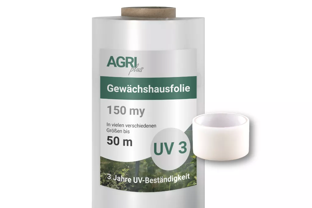 AGRIplus Gewächshausfolie GROWline UV3, 1,5 x 15 m, 150µ, inkl. Reparaturband