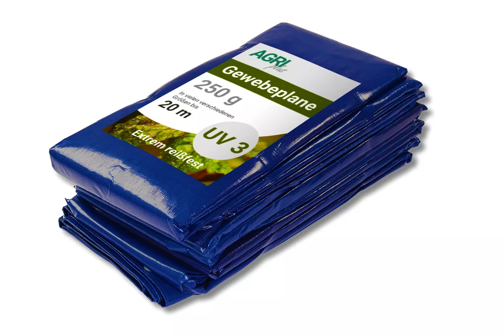Gewebeplane, blau, 10 x 12 m, 250 g/m² Gewebeplane, blau, 10 x 12 m, 250 g/m²