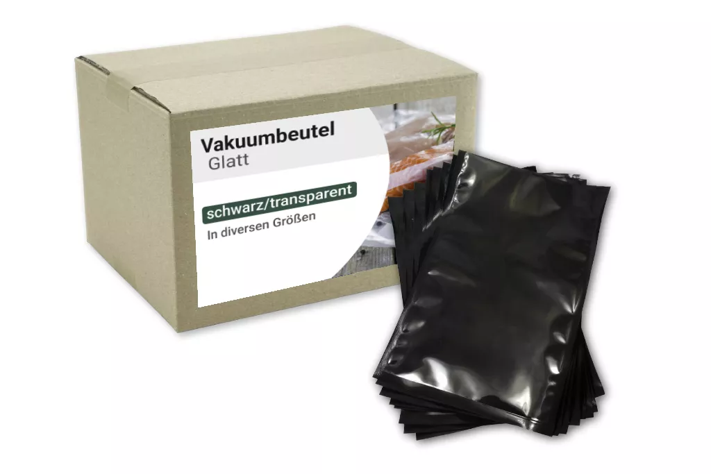 Vakuumbeutel, glatt, 130 x 260 mm, 90my, schwarz/transparent Vakuumbeutel, glatt, 130 x 260 mm, 90my, schwarz/transparent