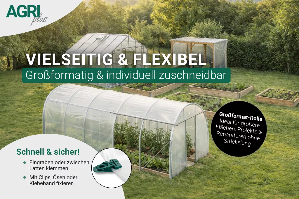 AGRIplus Gewächshausfolie GROWline UV3, 4 m breit, 150µ AGRIplus Gewächshausfolie GROWline UV3, 4 m breit, 150µ