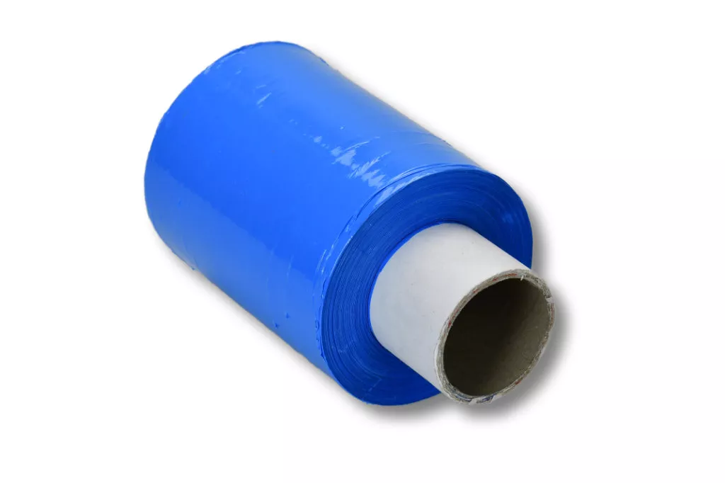 12x Bündelstretchfolie, 100 mm, 23 my, dunkelblau, Kernlänge 140 mm, mit Abroller 12x Bündelstretchfolie, 100 mm, 23 my, dunkelblau, Kernlänge 140 mm, mit Abroller