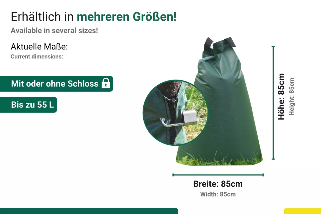 Baumbewässerungssack 55 Liter mit Schloss Baumbewässerungssack 55 Liter mit Schloss