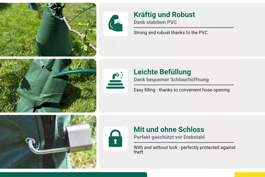 Baumbewässerungssack 100 Liter, mit Schloss Baumbewässerungssack 100 Liter, mit Schloss