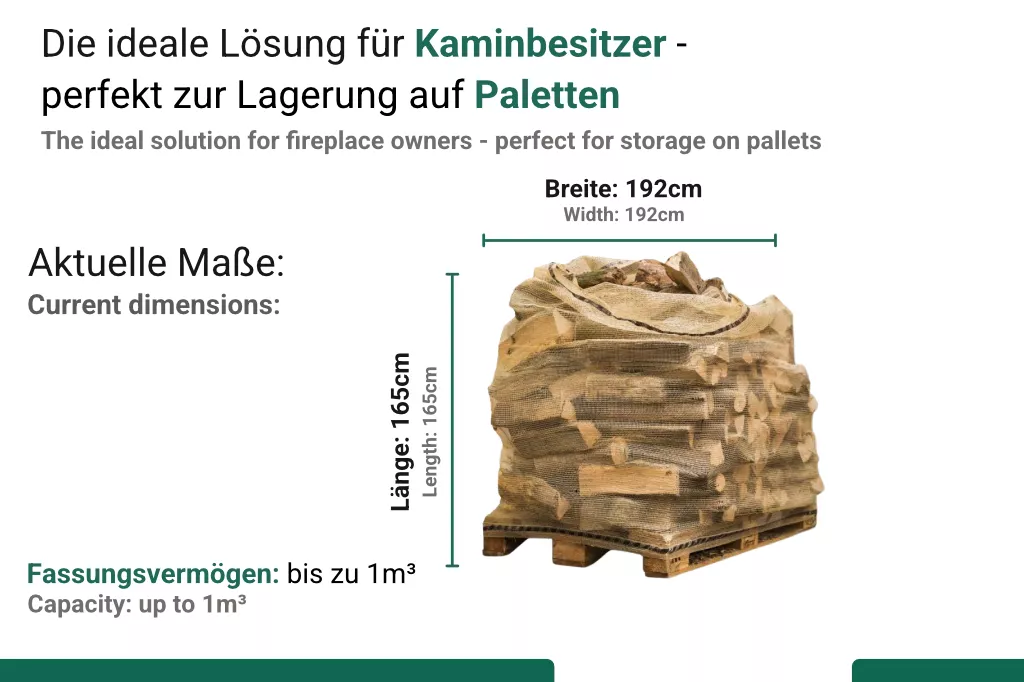 Holzsäcke / Raschelsäcke für Brennholz, beige, 165 x 192 cm Holzsäcke / Raschelsäcke für Brennholz, beige, 165 x 192 cm