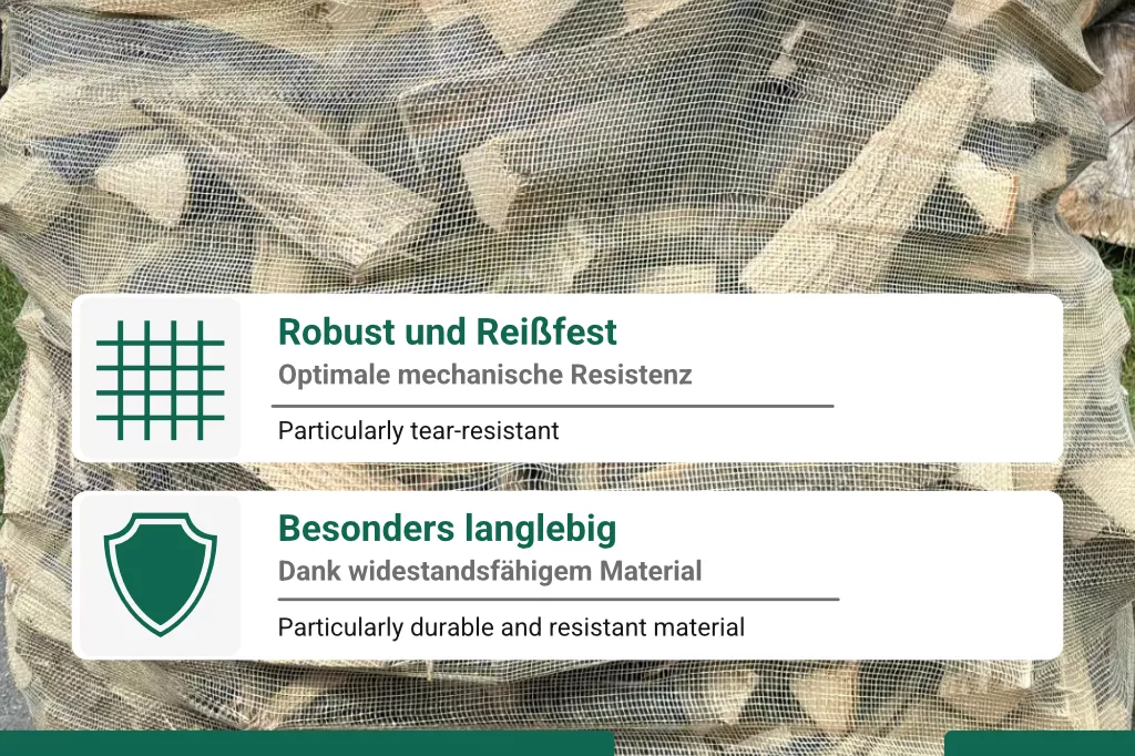 Holzsäcke / Raschelsäcke für Brennholz, beige, 138 x 192 cm Holzsäcke / Raschelsäcke für Brennholz, beige, 138 x 192 cm