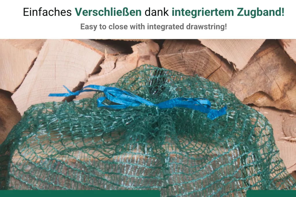 Holzsäcke / Raschelsäcke für Brennholz, dunkelgrün, 60 x 80 cm Holzsäcke / Raschelsäcke für Brennholz, dunkelgrün, 60 x 80 cm