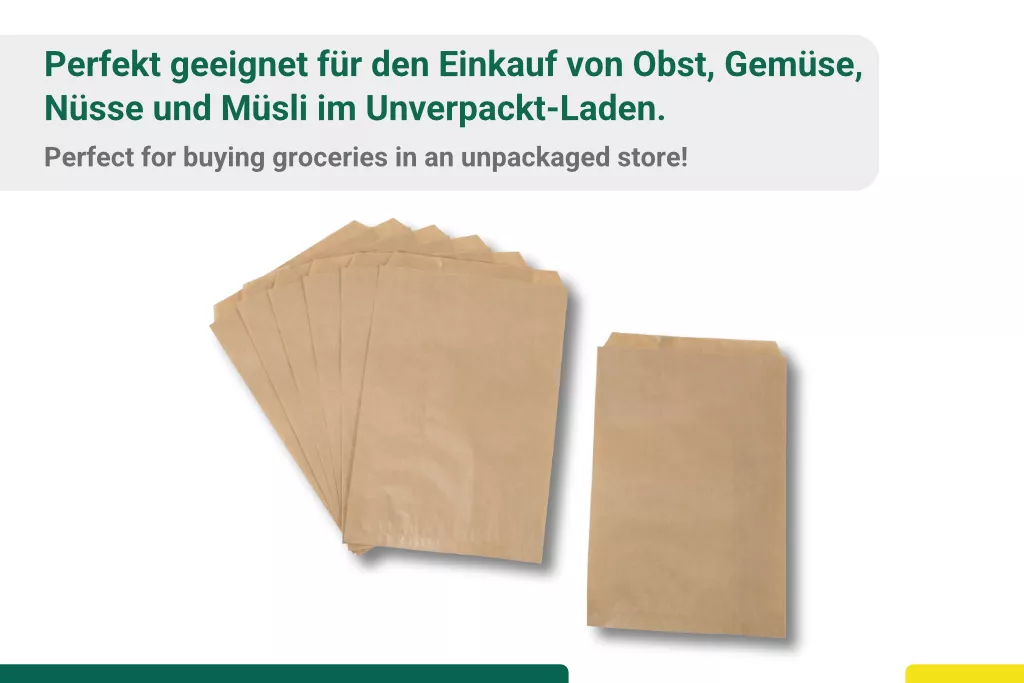 Papierbeutel, braun, 40 g/m², 220 x 320 + 20 mm Papierbeutel, braun, 40 g/m², 220 x 320 + 20 mm