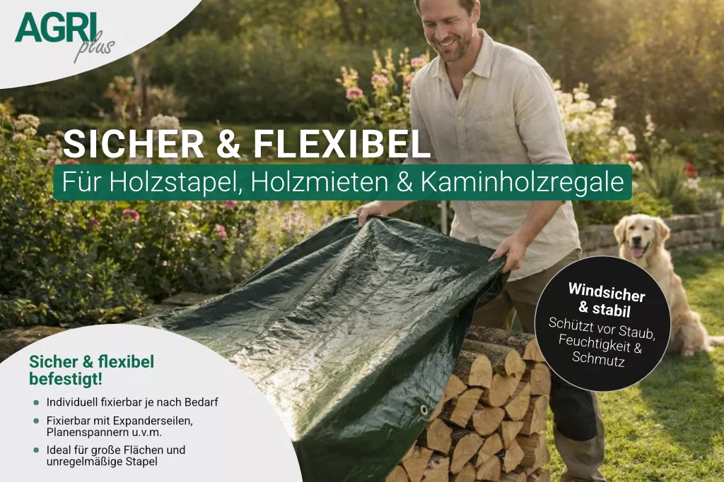 Holzabdeckplane ohne Ösen 1,50 x 20 m, 900 g/m²