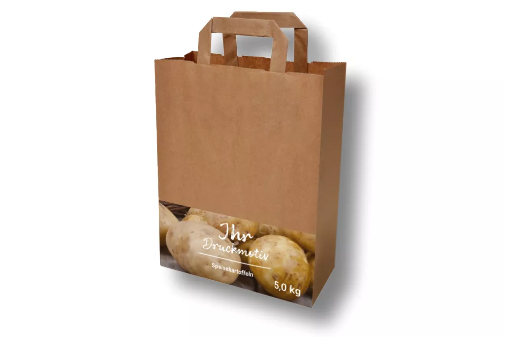 Papiertragetaschen 5 kg für Kartoffeln, bedruckt Papiertragetaschen 5 kg für Kartoffeln, bedruckt