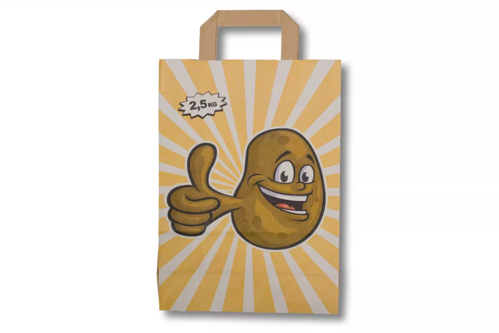 Papiertragetaschen 2,5 kg "Happy Potato" Papiertragetaschen 2,5 kg "Happy Potato"