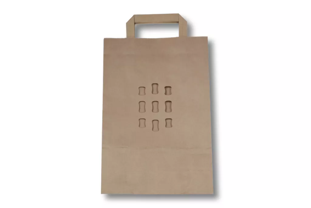 Papiertragetaschen 2,5 kg, Lochung Papiertragetaschen 2,5 kg, Lochung