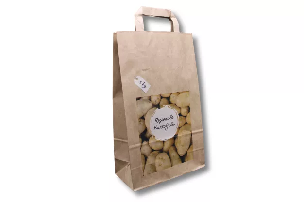 Papiertragetaschen 5 kg "Regionale Kartoffeln" Papiertragetaschen 5 kg "Regionale Kartoffeln"