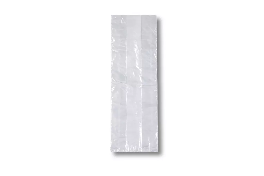 Seitenfaltenbeutel, transparent, 150 + 100 x 350 mm, ungelocht, 17 µ
