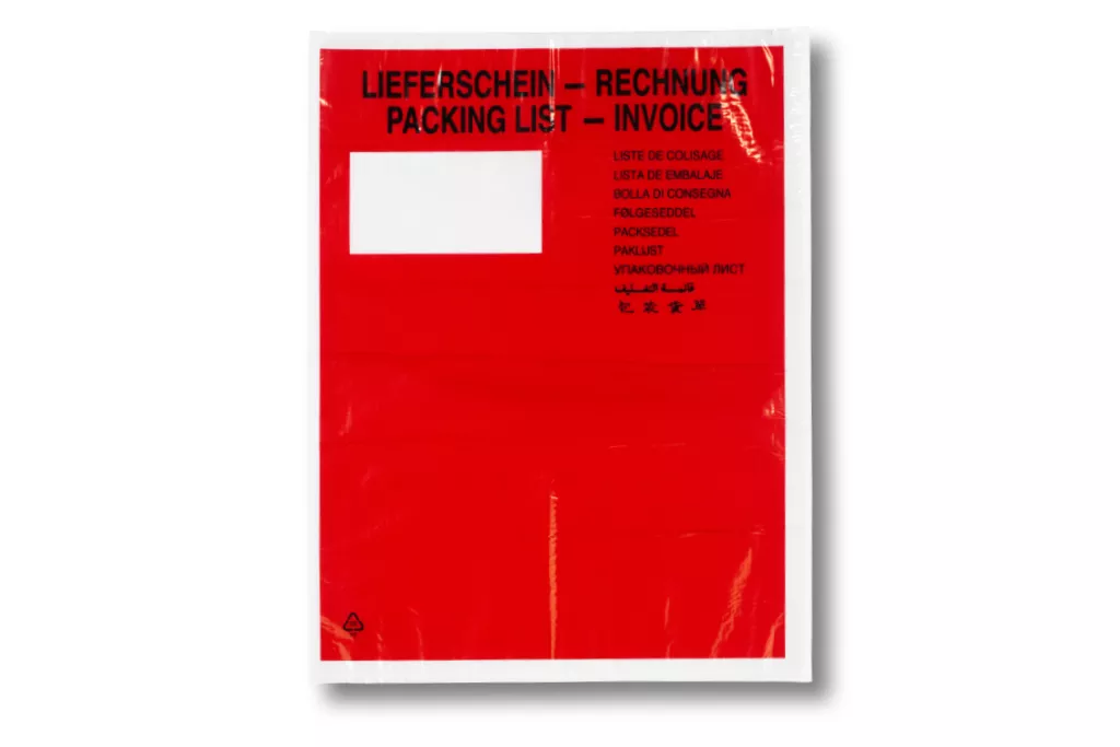 Lieferscheintaschen DIN C4: Lieferschein/Rechnung, rot, 35 % Rezyklat