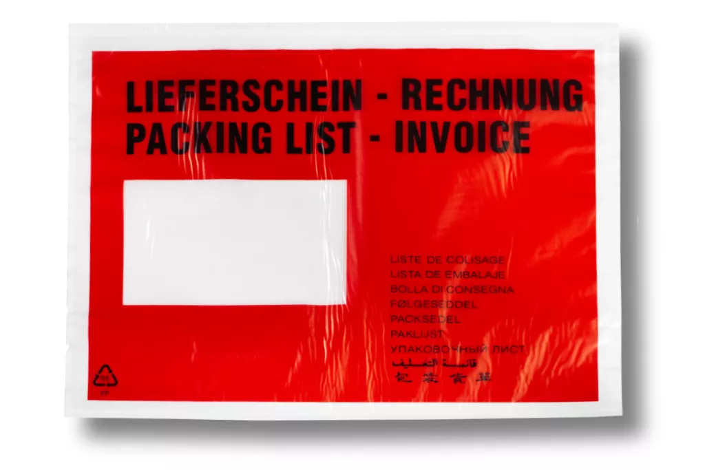 Lieferscheintaschen DIN C5: Lieferschein/Rechnung, rot, 35 % Rezyklat