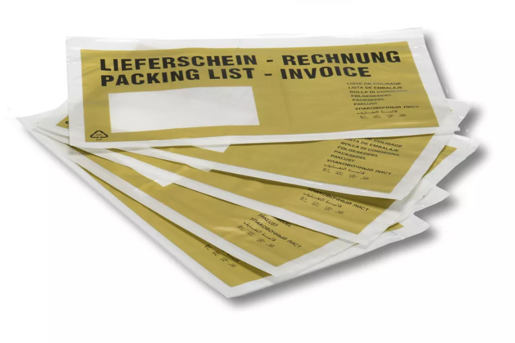 Lieferscheintaschen DIN Lang: Lieferschein/Rechnung, gold, 35 % Rezyklat Lieferscheintaschen DIN Lang: Lieferschein/Rechnung, gold, 35 % Rezyklat