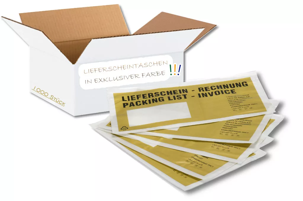 Lieferscheintaschen DIN Lang: Lieferschein/Rechnung, gold, 35 % Rezyklat Lieferscheintaschen DIN Lang: Lieferschein/Rechnung, gold, 35 % Rezyklat