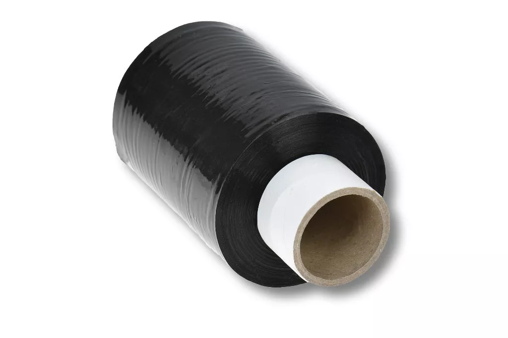12x Bündelstretchfolie, 100 mm, 23 my, schwarz, Kernlänge 140 mm, mit Abroller 12x Bündelstretchfolie, 100 mm, 23 my, schwarz, Kernlänge 140 mm, mit Abroller