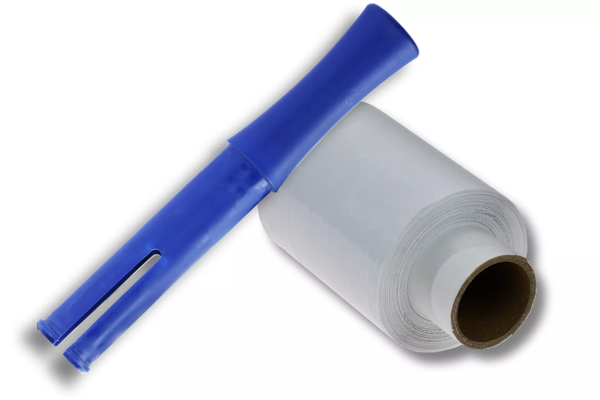 12x Bündelstretchfolie, 100 mm, 23 my, weiß, Kernlänge 140 mm, mit Abroller 12x Bündelstretchfolie, 100 mm, 23 my, weiß, Kernlänge 140 mm, mit Abroller