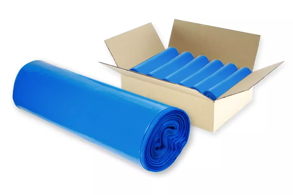 Müllsäcke, 120 Liter, blau, Typ 150 (100 µ), 700 x 1100 mm, 95 % Rezyklat Müllsäcke, 120 Liter, blau, Typ 150 (100 µ), 700 x 1100 mm, 95 % Rezyklat