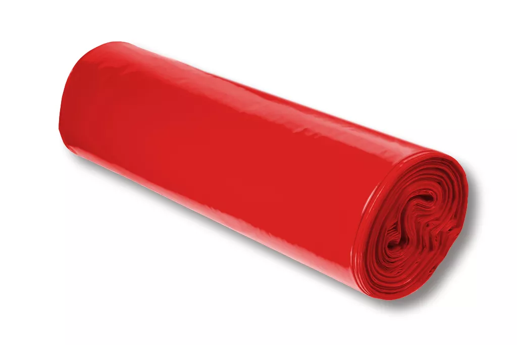 Müllsäcke, 120 Liter, rot, Typ 60 (32 µ), 700 x 1100 mm, 95 % Rezyklat