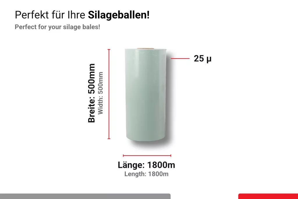 OCTAfol Agrarstretchfolie, 500 mm / 1800 m, grün OCTAfol Agrarstretchfolie, 500 mm / 1800 m, grün