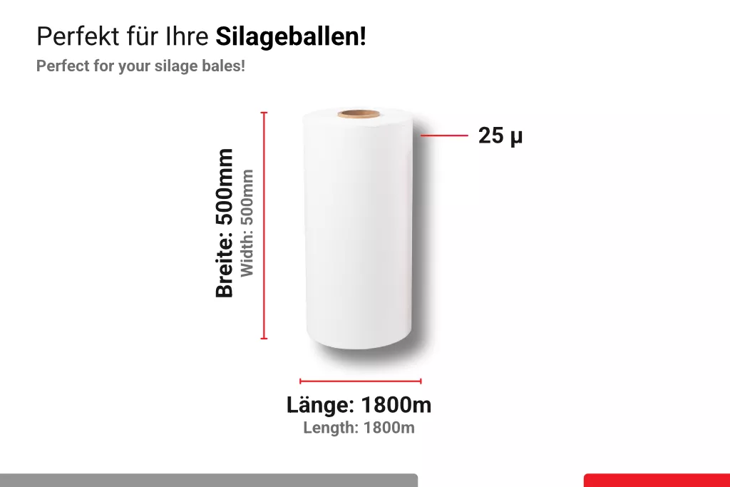 OCTAfol Agrarstretchfolie, 500 mm / 1800 m, weiß