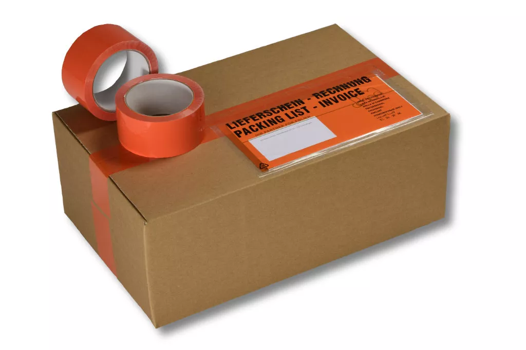 PP-Packband, 50 mm / 66 m, Acrylat, orange PP-Packband, 50 mm / 66 m, Acrylat, orange