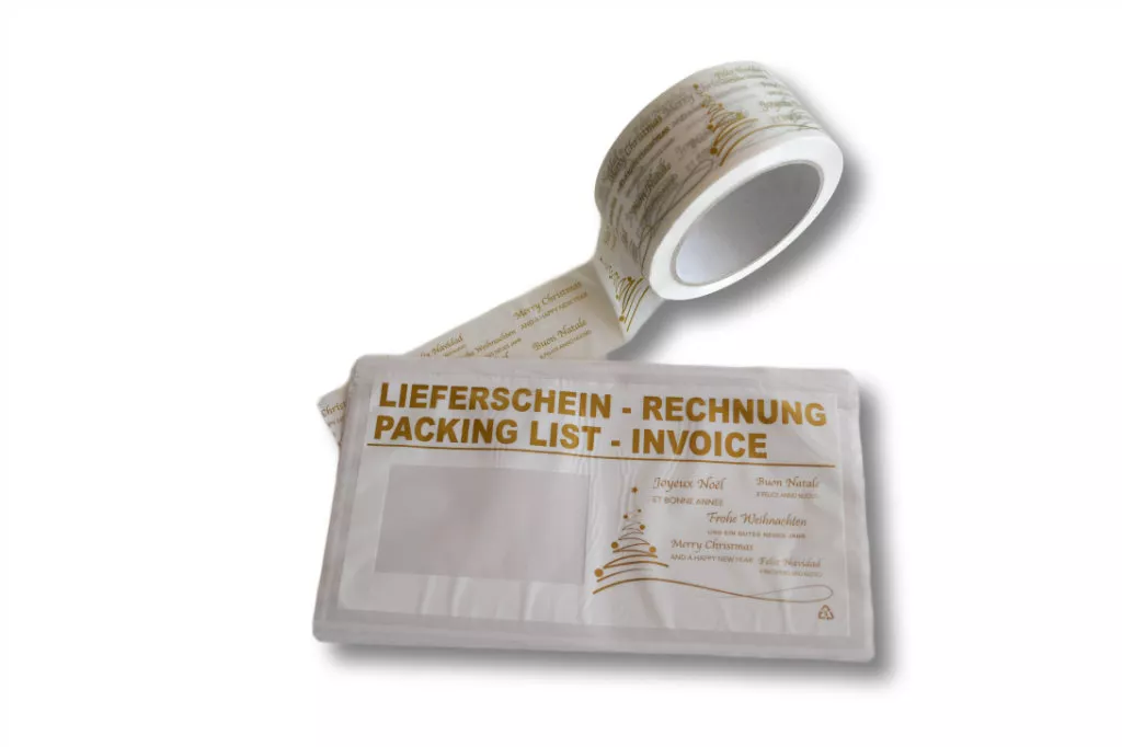PP-Packband, 50 mm / 66 m, "Frohe Weihnachten" PP-Packband, 50 mm / 66 m, "Frohe Weihnachten"