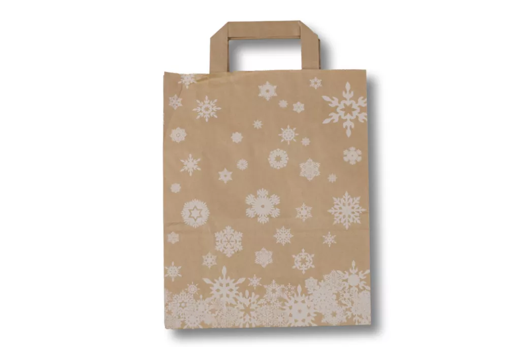 Papiertragetaschen, 22 + 10 x 28 cm, "Weihnachten-Schneeflocke" Papiertragetaschen, 22 + 10 x 28 cm, "Weihnachten-Schneeflocke"